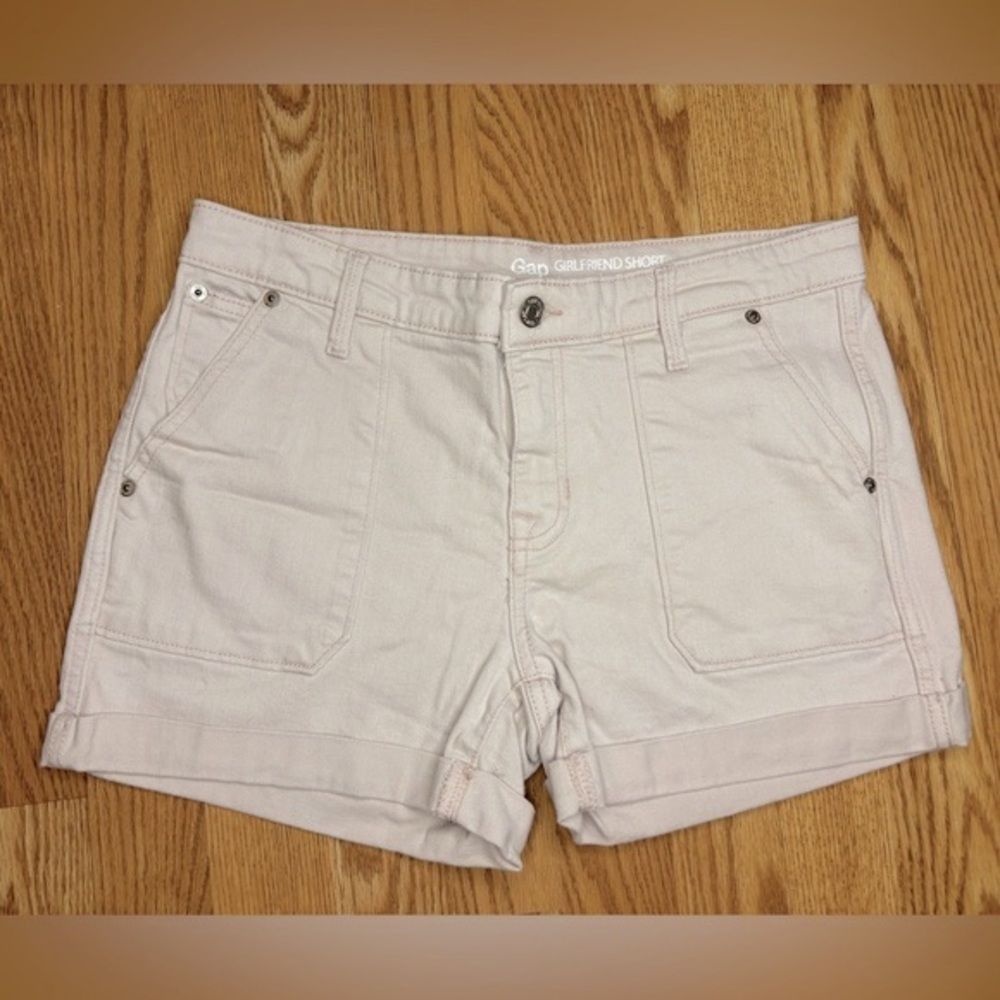 Gap ‘girlfriend short’ light pink denim shorts with stretch